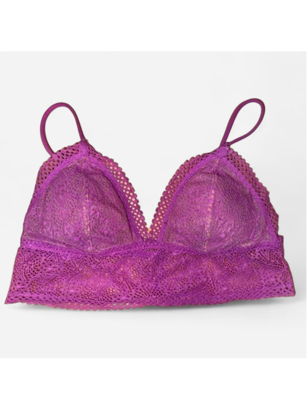 Victoria's Secret Longline Lace Bralette in Magenta Pink Size Small